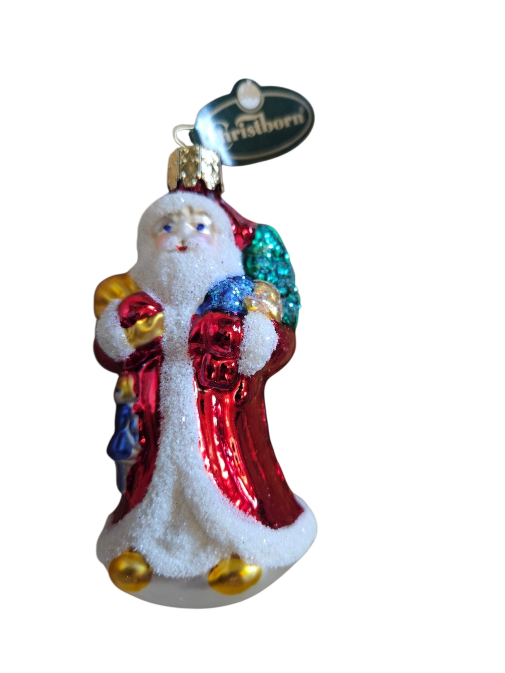 Christopher Radko Cristborn Santa Glass Ornament Germany 4 Inch NIB Christmas